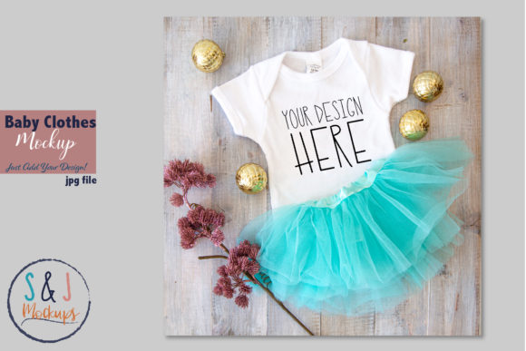 Christmas Baby Clothes Mockup for Baby Amp