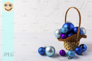 Christmas Background with Blue Ornaments for Holidays