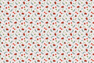 Christmas Berries and Flower Seamless Patterns