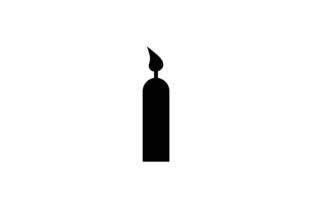 Christmas Candle Glyph Vector Icon