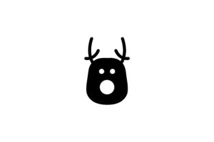 Christmas Deer Glyph Vector Icon