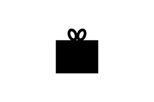 Christmas Gift Box Glyph Vector Icon