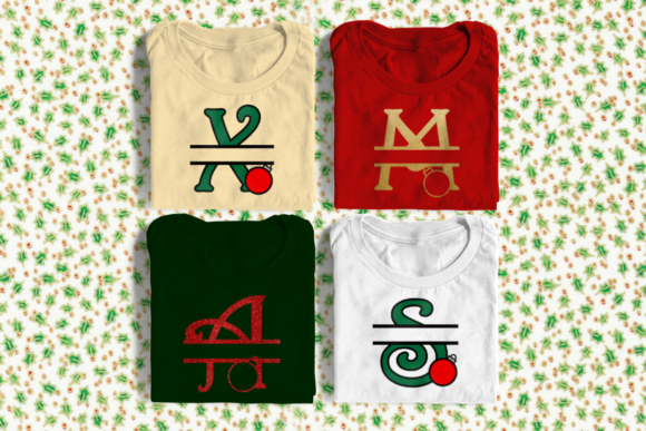Christmas Ornament Split Letters for Crafts
