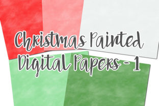 Christmas Painted Digital Papers Backgrounds