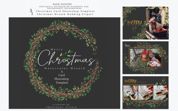 Christmas Photo Card Mockup Template for Christmas Amp