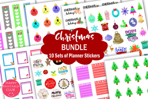 Christmas Planner Stickers Bundle for Crafts