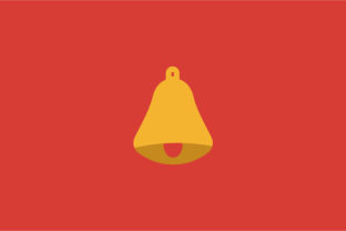 Colorful Christmas Bell Flat Vector Icon