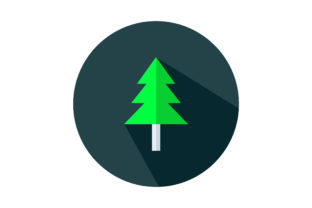 Colorful Christmas Tree Flat Vector Icon