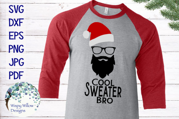 Cool Sweater Bro Hipster Santa Christmas SVG