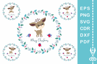 Cute Christmas Deer Cut File Set for Crafts