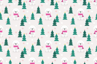 Cute Polar Bear in Christmas Season Patterns