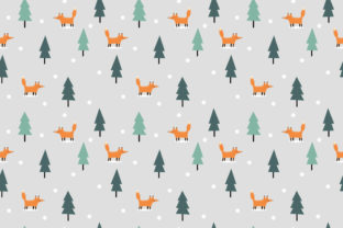 Fox in Christmas Snow Patterns