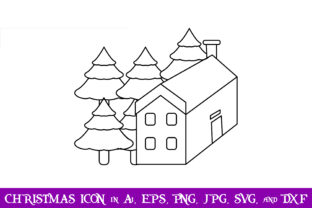House Christmas Outline Icon