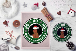 Merry Christmas, Afro Woman, Santa Hat for Crafts