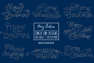 Merry Christmas, Single Line Designs for Crafts