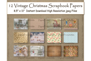 Rustic Christmas Digital Paper 8.5 X 11 for Backgrounds
