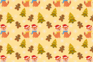 Seamless Fox with Christmas Trees Patterns